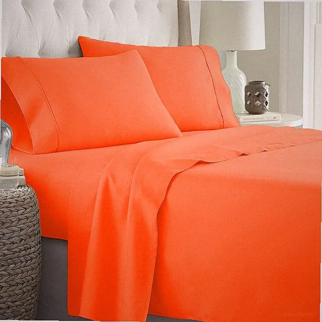 Sheets/Duvet Cover/Pillow Case 1000/1200 TC Egyptian Cotton Orange Solid